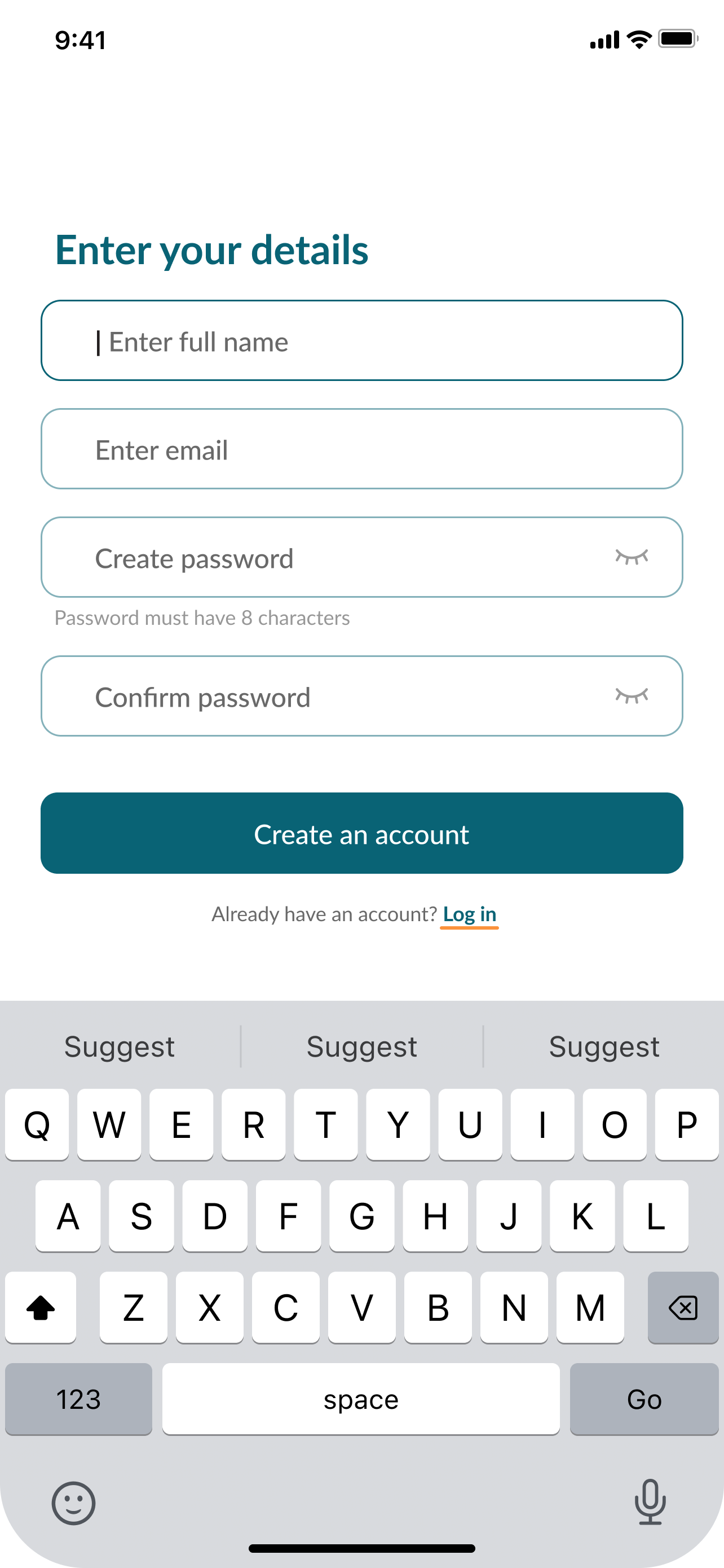 Details screen