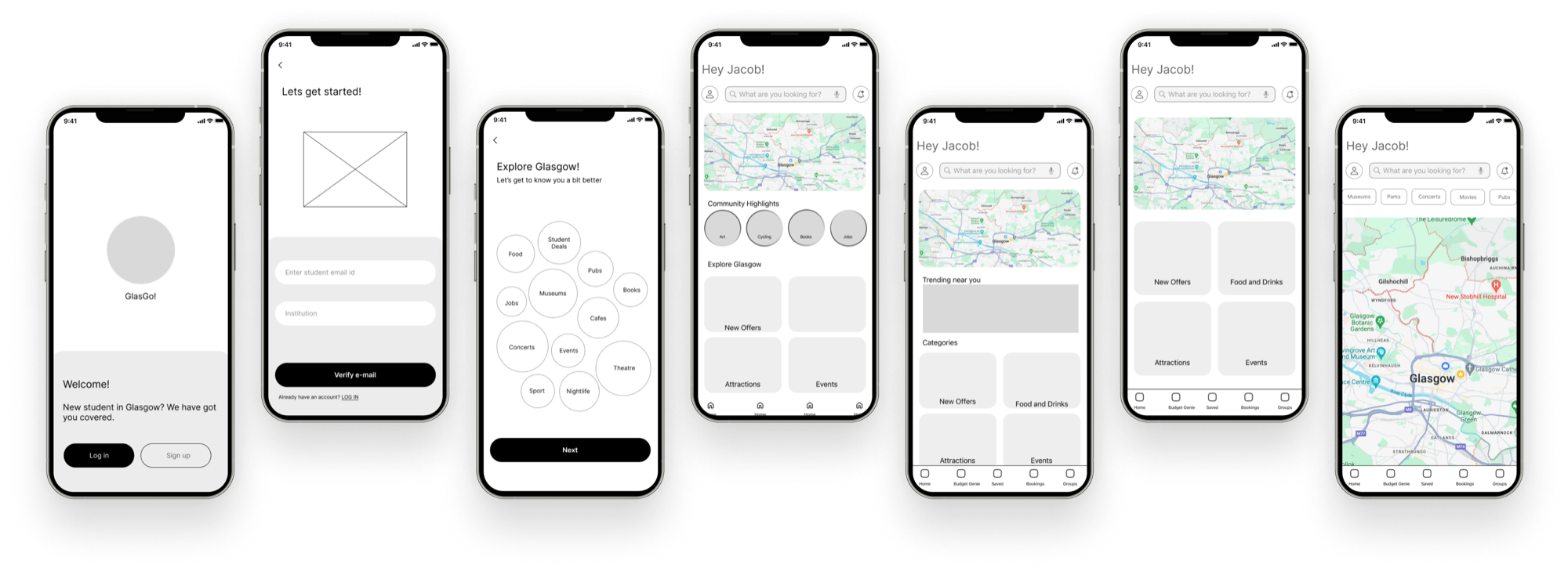 Mid-fidelity wireframes 1