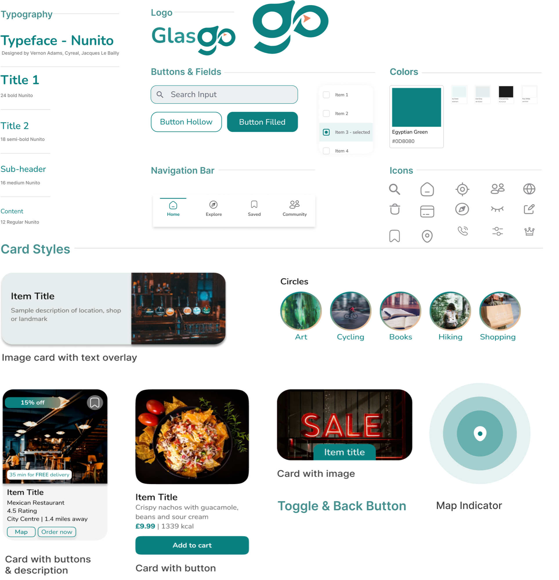 Glasgo style guide — typography, components and icons